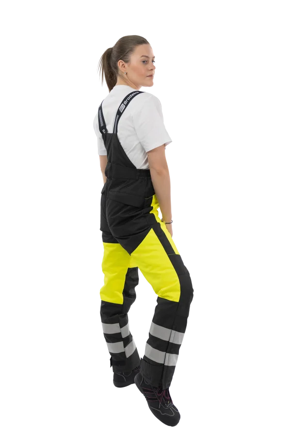 Женские зимние сигнальные брюки Brodeks KW 330, желтый/черный