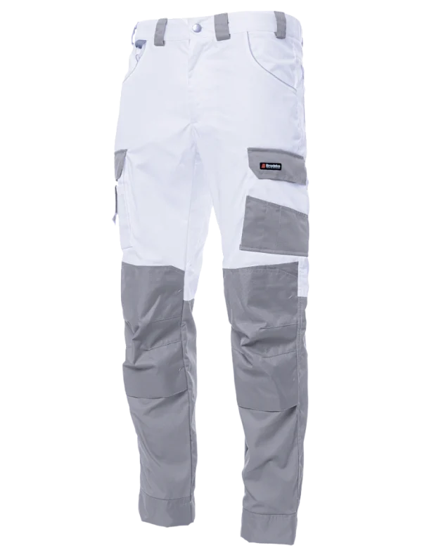 Летние брюки Brodeks KS 302, белый/серый