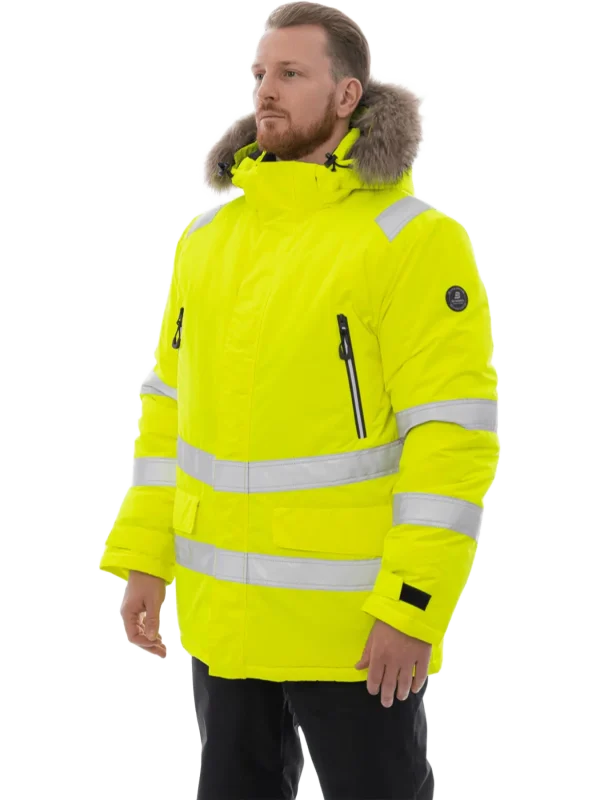 Зимняя сигнальная куртка-парка Brodeks KW 220, желтый