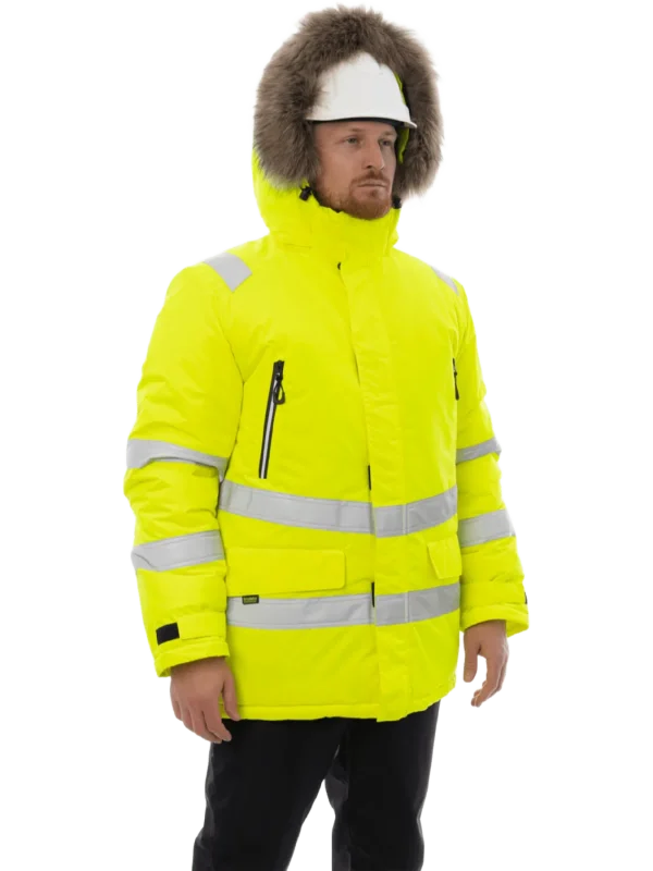Зимняя сигнальная куртка-парка Brodeks KW 220, желтый