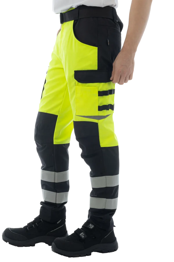 Летние сигнальные брюки Brodeks KS 309, желтый/черный