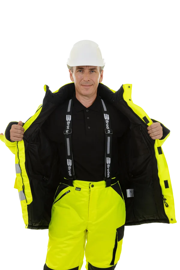 Зимняя сигнальная куртка-парка Brodeks KW 220, желтый