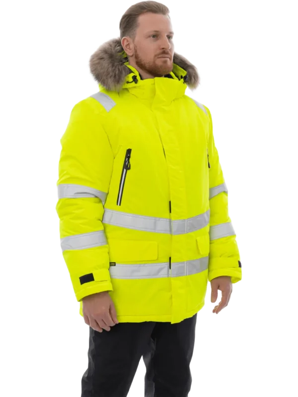 Зимняя сигнальная куртка-парка Brodeks KW 220, желтый