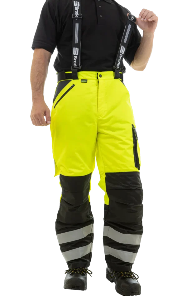 Зимние сигнальные брюки Brodeks KW 308, черный/желтый