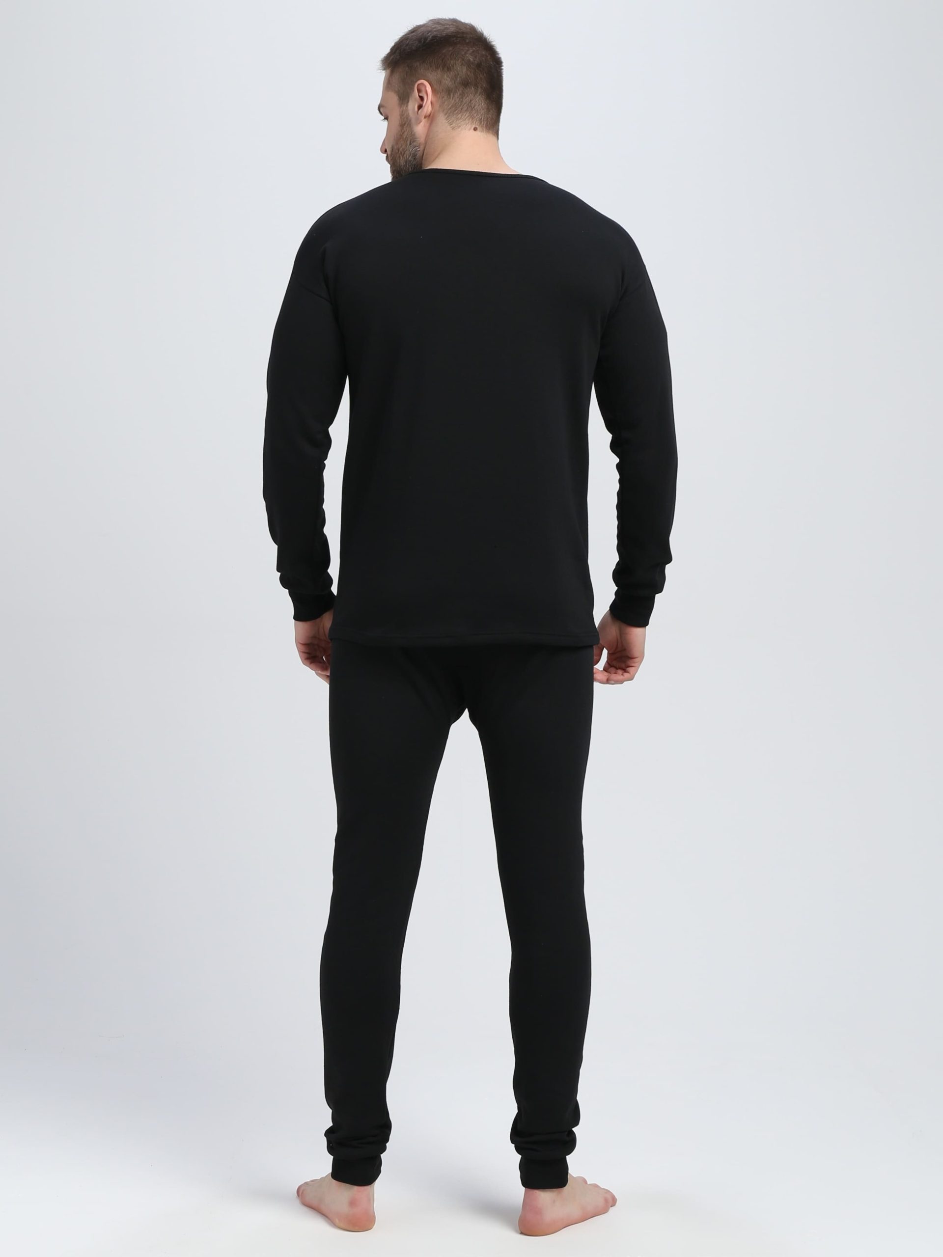 Белье трикотажное (термобелье) с начесом (тк.Трикотаж,205), черный